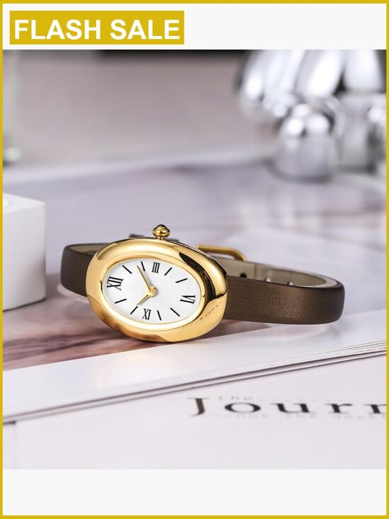 Elegant 24mm Oval Bangle Watch - Quartz Wristwatch - Dainty Vintage Style main image 7